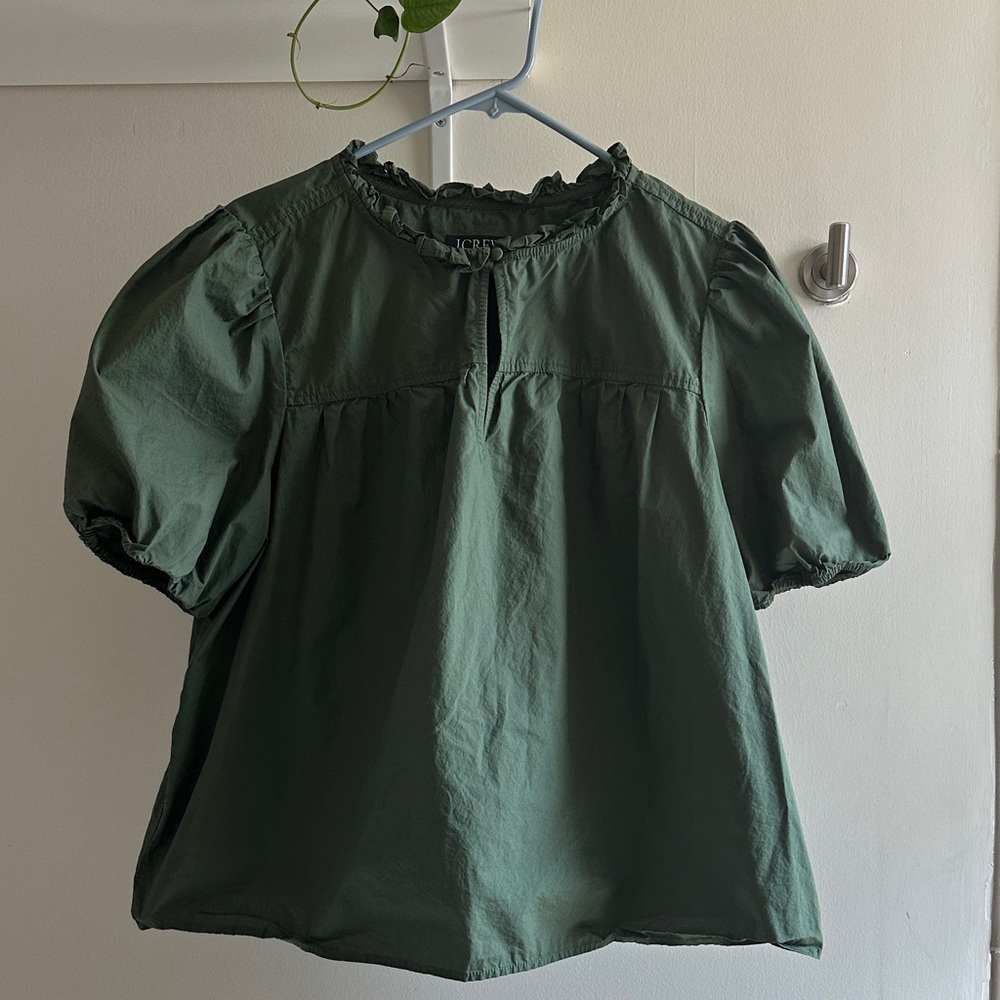 J.Crew Olive Green Cotton Blouse